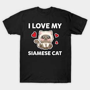 I love my Siamese cat T-Shirt